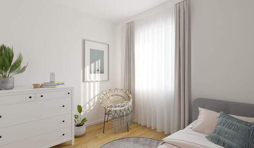 Ein Gästezimmer, das alternativ als Hobbyraum genutzt werden kann - 