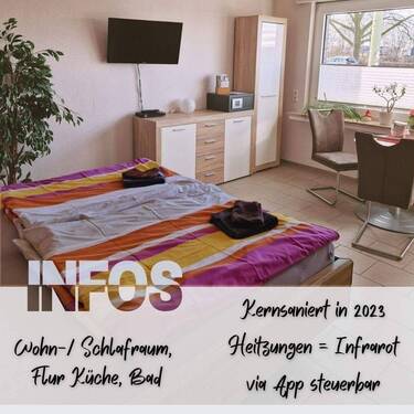 Wohn-/Schlafbereich - Schickes kernsaniertes, komplett möbliertes Appartement sucht neue Eigentümer