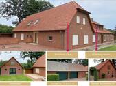 Haus links mit Gästehaus und Garage - 1 Zimmer Bauernhaus, Landhaus in Lindern (Oldenburg)