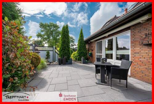 Terrasse mit Markise - 5 Zimmer Bungalow in Hinte