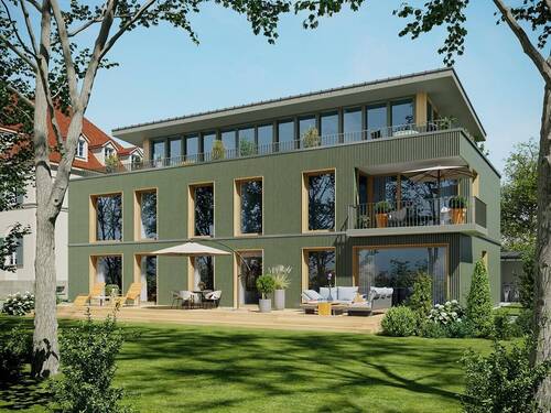 Ansicht Garten - hochwertige 2 Zimmergartenwohnung - moderner und nachhaltiger Neubau im Stadtteil neue Mitte Kreuz
