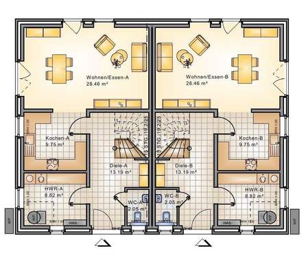 Erdgeschoss - Doppelhaushälfte mit 127,00 m² in Apen / Augustfehn zum Kaufen