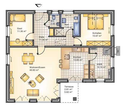 Erdgeschoss - Bungalow mit 115,00 m² in Jade zum Kaufen