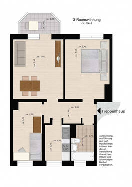 Bild 2 - 3 Zimmer Etagenwohnung zur Miete in Dessau-Roßlau