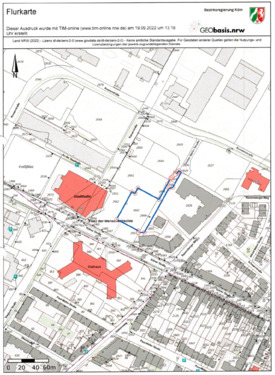 Flurkarte Troisdorf - Multifunktionales Grundstück (2.858m²), absolute Top Lage, im Zentrum von Troisdorf