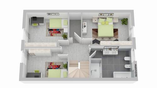 Dachgeschoss - 4 Zimmer Doppelhaushälfte zur Miete in Ihlow / Ostersander