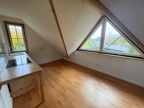 Wohnzimmer mit Einbauküche - 