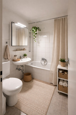 Badezimmer eingerichtet.png - 2 Zimmer Etagenwohnung in Krefeld