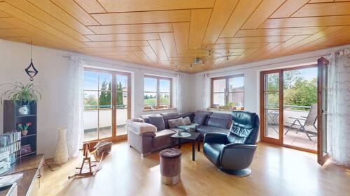 Wohnzimmer - Doppelhaushälfte mit 244,00 m&sup2; in Waldburg zum Kaufen