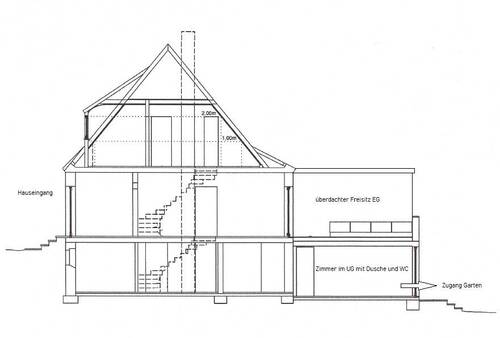 Schnitt Haus Hanglage - 