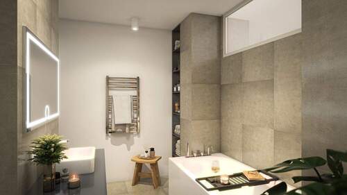 Hochwertig ausgestattetes Badezimmer - Etagenwohnung mit 74,40 m&sup2; in Berlin zum Kaufen