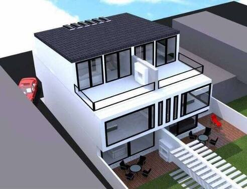 Ansicht von oben - NEUBAU nach IHREM WUNSCH: Designer Haus - Architekten Haus - Gehobene Gegend - Black White House