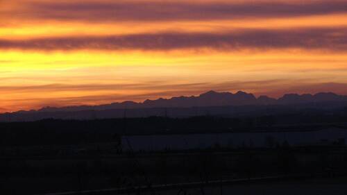 Alpenblick bei Sonnenaufgang - 