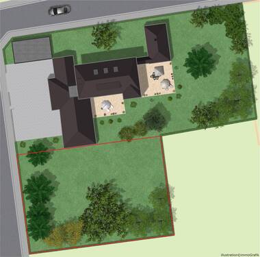 Liegenschaftsplan_Angebot_Rot - Wunderschönem Grundstück - beste Lage in Bad Pyrmont