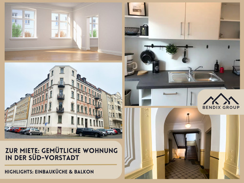 Wohnung zur Miete - Gemütliche Wohnung im klassischen Leipziger Altbaustil in der Süd-Vorstadt I Mit Einbauküche & Balkon
