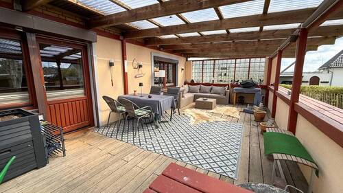 Überdachte Terrasse - Einfamilienhaus mit 113,00 m&sup2; in Handewitt zum Kaufen