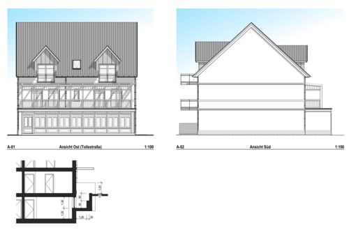 Ansicht Ost und Süd - Etagenwohnung mit 59,80 m² in Norderney zum Kaufen