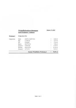 Wohnflächenberechnung - 1 Zimmer Mehrfamilienhaus, Wohnhaus zum Kaufen in Pfronten