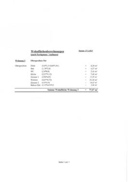 Wohnflächenberechnung - 1 Zimmer Mehrfamilienhaus, Wohnhaus in Pfronten