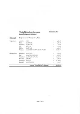 Wohnflächenberechnung - 