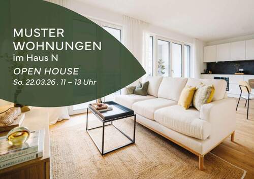 OPEN HOUSE - Bezugsfrei: 2-Zimmer-Wohnung mit 18 m² Südloggia