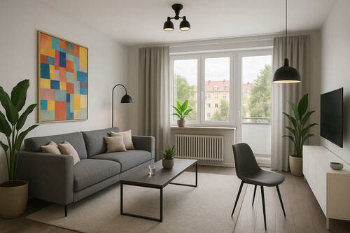 Wohnzimmer Beispiel - 2 Zimmer Etagenwohnung zum Kaufen in Berlin