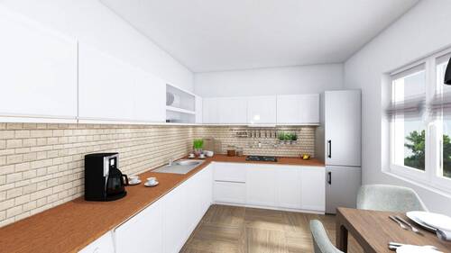 Blick zum Küchenbereich - Etagenwohnung mit 72,10 m&sup2; in Siegenburg zur Miete