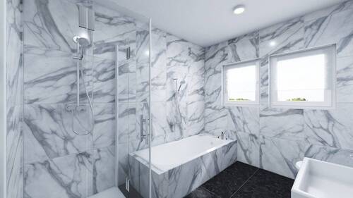 Bad mit Wanne und Dusche - 