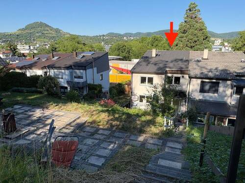 Rückansicht mit Achalmblick - 1-Fam Haus mit Einliegerwohnung * Naturnah wohnen mit Platz für die ganze Familie + Pflegekraft