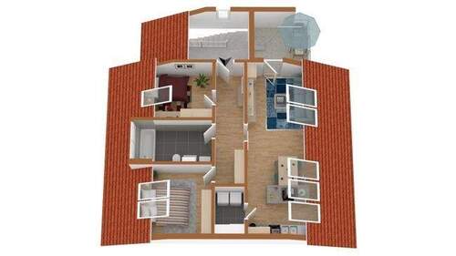 3-Zimmer-Dachgeschosswohnung mit Galerie - 