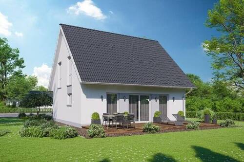 Terrassenansicht - unverbindliche Visualisierung - 4 Zimmer Einfamilienhaus in Schönwölkau