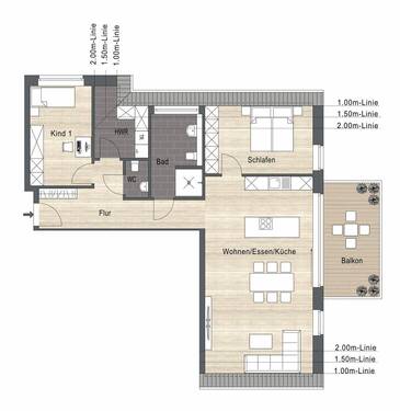 Dachgeschoss W4 - Etagenwohnung mit 97,10 m² in Borken zum Kaufen