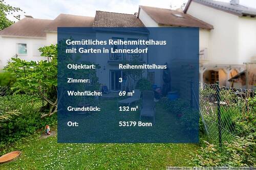 Reihenmittelhaus in Lannesdorf - 3 Zimmer Reihenmittelhaus zum Kaufen in Bonn
