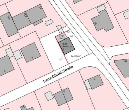 Lageplan mit 305 m² DHH.jpg - Doppelhaushälfte in Erding