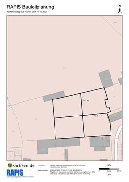 Flurkarte mit Maßen - Grundstück zum Kaufen in Schönwölkau