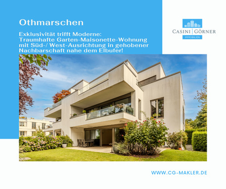Titelbild - Exklusivität trifft Moderne: Garten-Maisonette-Wohnung in gehobener Nachbarschaft nahe Elbufer!