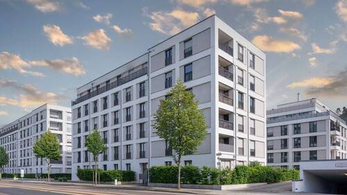 Hausansicht - + Neuwertige 2-Zimmer-Wohnung mit großem Balkon, Fußbodenheizung & Tiefgarage in Dresden-Striesen +