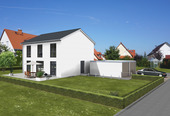 Garten Eingang Giebel Ost Hecke.png - 7 Zimmer Einfamilienhaus zum Kaufen in Feucht