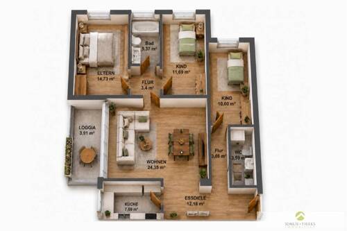 Ihr neues Zuhause, eingerichtet mit Chat GPT - Etagenwohnung mit 102,00 m&sup2; in Welver-Scheidingen zum Kaufen