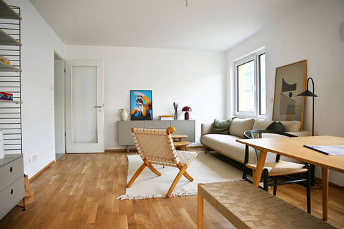 Musterwohnung Wohnzimmer - Etagenwohnung mit 57,90 m&sup2; in Erding zum Kaufen