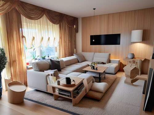 EG Wohnzimmer visualisiert mit KI - 