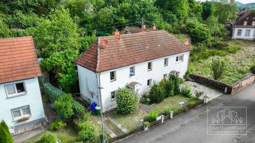 Luftbild - Straßenansicht Doppelhaus - 