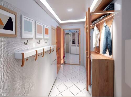 Diele mit hellen Akzenten, Bild visualisiert - 