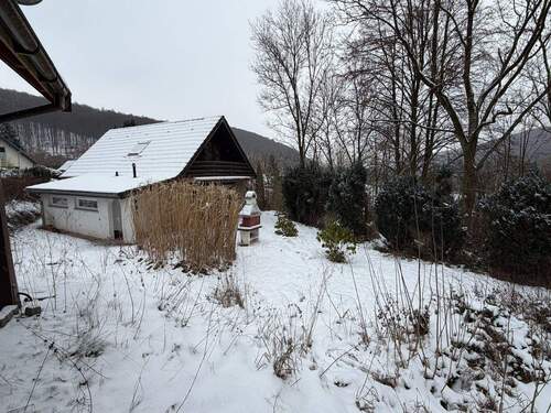 Hausansicht mit Garten - 4 Zimmer Einfamilienhaus zum Kaufen in Beverungen