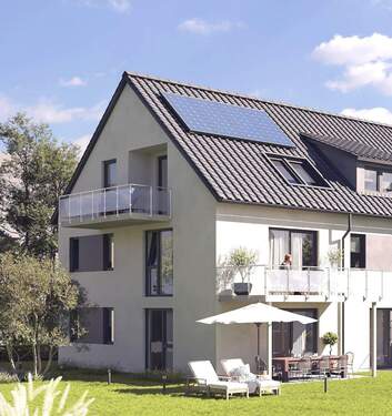 Modell Gartenansicht - ERSTBEZUG - Attraktive 3-Zi.-DG-Wohnung mit Balkon und Aufzug in Marbach a.N.