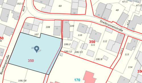 Lageplan 1 - Grundstück in Teningen-Heimbach