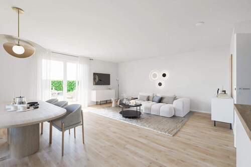 Wohnzimmer - Erstbezug im Neubau 3-Zimmer-Wohnung in Erlangen