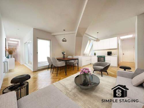 Vorschalg möblierung - TOLLE, GROSSZÜGIGE, SEHR SONNIGE 2 ZIM. DG + 2 TERRASSEN, SEP. G-WC & LIFT, KIEZLAGE BOXHAGENER PL.