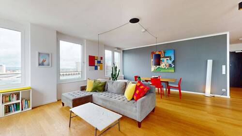 Wohnbereich Ansicht I - Etagenwohnung mit 102,00 m&sup2; in Frankfurt am Main zum Kaufen