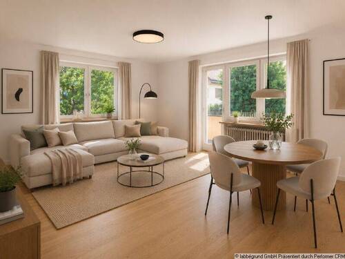 Visualisierung Wohnzimmer - 2 Zimmer Etagenwohnung zum Kaufen in Bad Wiessee